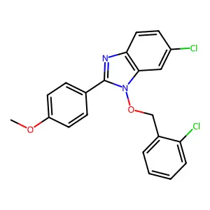 6-chloro-1-[(2-chlorobenzyl)oxy]-2-(4-methoxyphenyl)-1H-1,3-benzimidazole structure