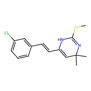 6-[2-(3-chlorophenyl)ethenyl]-4,4-dimethyl-2-methylsulfanyl-1H-pyrimidine structure