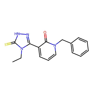 1-benzyl-3-(4-ethyl-5-sulfanyl-4H-1,2,4-triazol-3-yl)-2(1H)-pyridinone structure