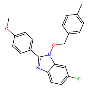 4-{6-chloro-1-[(4-methylbenzyl)oxy]-1H-1,3-benzimidazol-2-yl}phenyl methyl ether structure