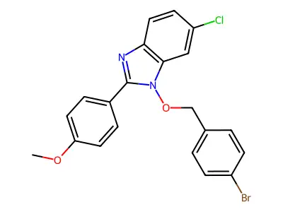 1-[(4-bromobenzyl)oxy]-6-chloro-2-(4-methoxyphenyl)-1H-1,3-benzimidazole structure