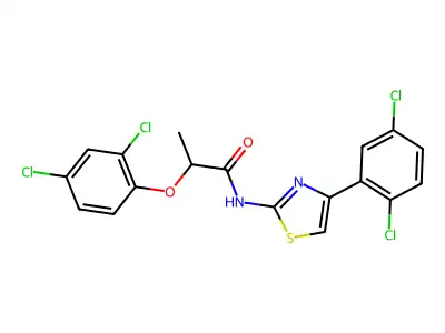 2-(2,4-dichlorophenoxy)-N-[4-(2,5-dichlorophenyl)-1,3-thiazol-2-yl]propanamide structure