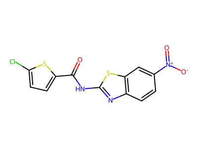 5-chloro-N-(6-nitro-1,3-benzothiazol-2-yl)thiophene-2-carboxamide structure