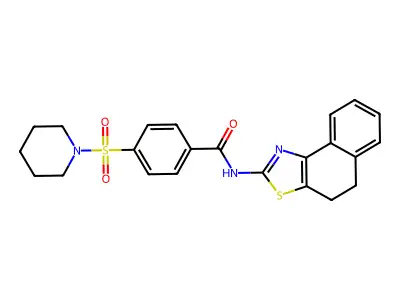 N-(4,5-dihydronaphtho[1,2-d]thiazol-2-yl)-4-(piperidin-1-ylsulfonyl)benzamide structure