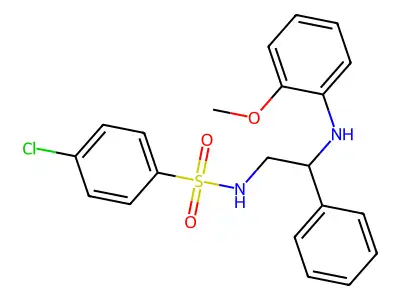 4-chloro-N-[2-(2-methoxyanilino)-2-phenylethyl]benzenesulfonamide structure