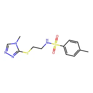 4-methyl-N-[2-[(4-methyl-1,2,4-triazol-3-yl)sulfanyl]ethyl]benzenesulfonamide structure