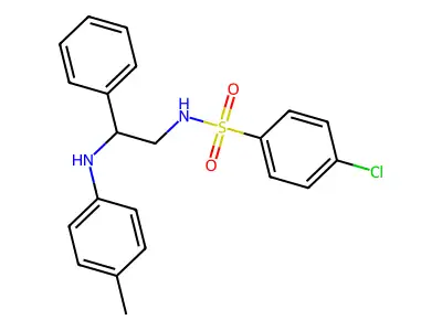 4-chloro-N-[2-(4-methylanilino)-2-phenylethyl]benzenesulfonamide structure