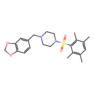 1-(1,3-Benzodioxol-5-ylmethyl)-4-[(2,3,5,6-tetramethylphenyl)sulfonyl]piperazine structure
