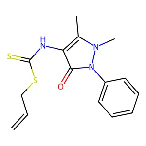 prop-2-enyl N-(1,5-dimethyl-3-oxo-2-phenylpyrazol-4-yl)carbamodithioate structure
