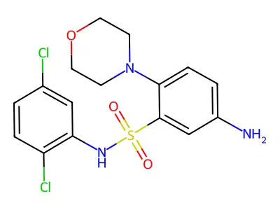5-amino-N-(2,5-dichlorophenyl)-2-(morpholin-4-yl)benzene-1-sulfonamide structure