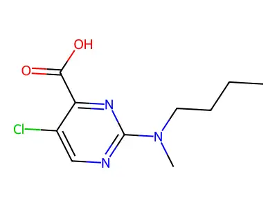 2-[Butyl(methyl)amino]-5-chloropyrimidine-4-carboxylic acid structure