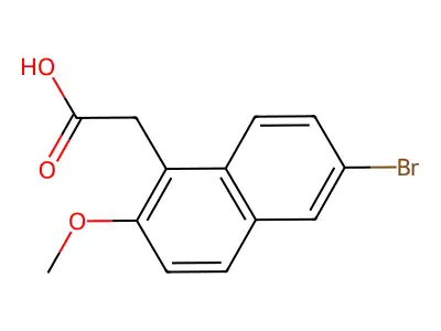 (6-Bromo-2-methoxy-1-naphthyl)acetic acid structure