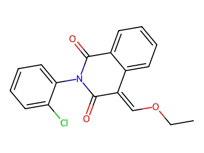 2-(2-chlorophenyl)-4-(ethoxymethylidene)-1,2,3,4-tetrahydroisoquinoline-1,3-dione structure