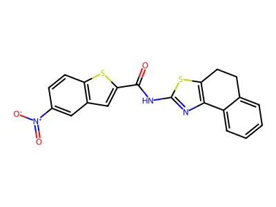 N-(4,5-dihydronaphtho[1,2-d]thiazol-2-yl)-5-nitrobenzo[b]thiophene-2-carboxamide structure