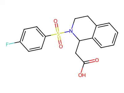 2-[2-(4-Fluorobenzenesulfonyl)-1,2,3,4-tetrahydroisoquinolin-1-yl]acetic acid structure