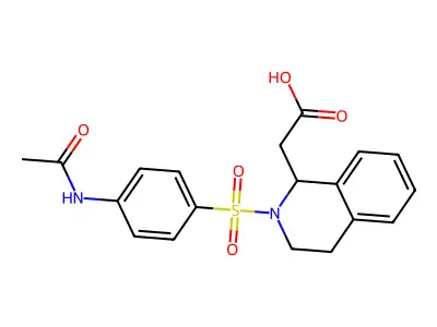 2-[2-(4-Acetamidobenzenesulfonyl)-1,2,3,4-tetrahydroisoquinolin-1-yl]acetic acid structure