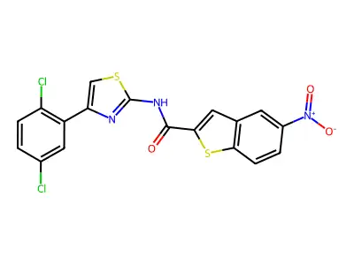 N-[4-(2,5-dichlorophenyl)-1,3-thiazol-2-yl]-5-nitro-1-benzothiophene-2-carboxamide structure