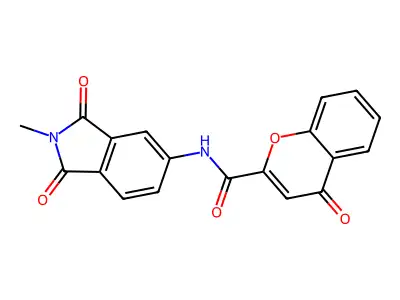 N-(2-methyl-1,3-dioxoisoindol-5-yl)-4-oxochromene-2-carboxamide structure