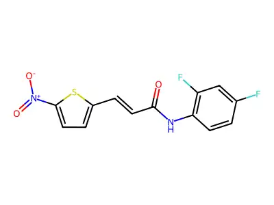 (E)-N-(2,4-difluorophenyl)-3-(5-nitrothiophen-2-yl)acrylamide structure