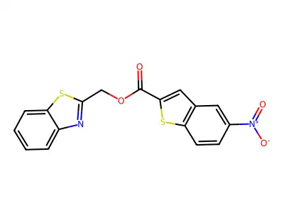 Benzo[d]thiazol-2-ylmethyl 5-nitrobenzo[b]thiophene-2-carboxylate structure