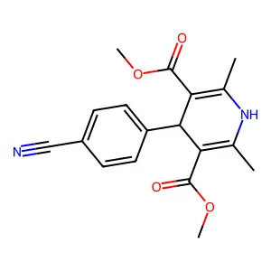 Dimethyl 4-(4-cyanophenyl)-2,6-dimethyl-1,4-dihydropyridine-3,5-dicarboxylate structure
