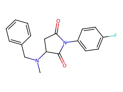 3-[Benzyl(methyl)amino]-1-(4-fluorophenyl)pyrrolidine-2,5-dione structure