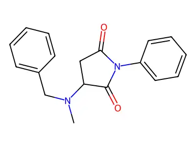 3-[Benzyl(methyl)amino]-1-phenylpyrrolidine-2,5-dione structure