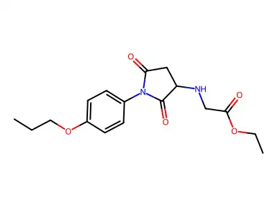 Ethyl 2-[[2,5-dioxo-1-(4-propoxyphenyl)pyrrolidin-3-yl]amino]acetate structure