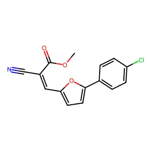 methyl (2E)-3-[5-(4-chlorophenyl)furan-2-yl]-2-cyanoprop-2-enoate structure