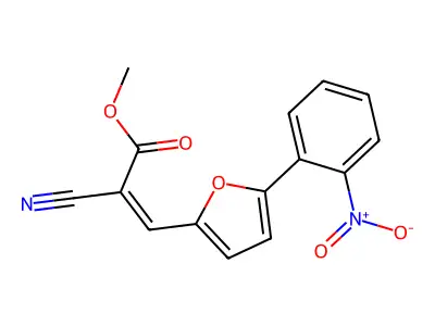 Methyl 2-cyano-3-(5-(2-nitrophenyl)furan-2-yl)acrylate structure