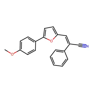 (Z)-3-(5-(4-methoxyphenyl)furan-2-yl)-2-phenylacrylonitrile structure