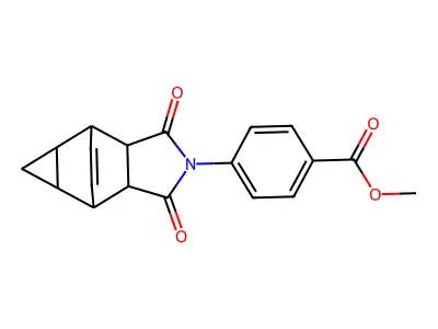methyl 4-(1,3-dioxooctahydro-4,6-ethenocyclopropa[f]isoindol-2(1H)-yl)benzoate structure