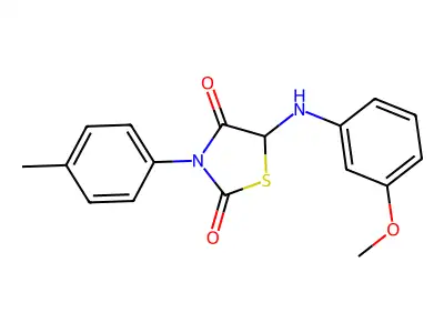 5-(3-Methoxyanilino)-3-(4-methylphenyl)-1,3-thiazolidine-2,4-dione structure