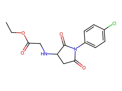Ethyl 2-[[1-(4-chlorophenyl)-2,5-dioxopyrrolidin-3-yl]amino]acetate structure
