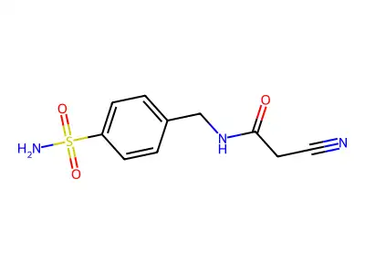 N-[4-(aminosulfonyl)benzyl]-2-cyanoacetamide structure