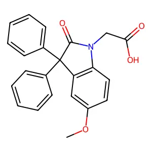 Indoline-1-acetic acid, 5-methoxy-3,3-diphenyl-2-oxo- structure
