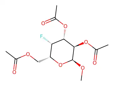Methyl2,3,6-tri-O-acetyl-4-deoxy-4-fluoro-a-D-galactopyranoside structure