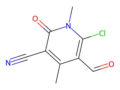 6-Chloro-5-formyl-1,2-dihydro-1,4-dimethyl-2-oxopyridine-3-carbonitrile structure