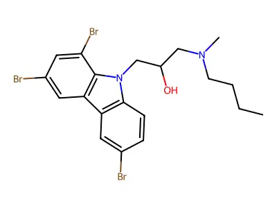 1,3,6-Tribromo-alpha-[(butylmethylamino)methyl]-9H-carbazole-9-ethanol structure