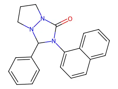 2-(1-naphthyl)-3-phenyltetrahydro-1H,5H-pyrazolo[1,2-a][1,2,4]triazol-1-one structure