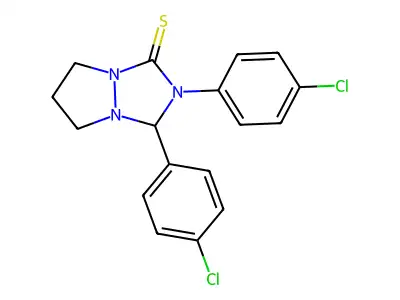 2,3-bis(4-chlorophenyl)tetrahydro-1H,5H-pyrazolo[1,2-a][1,2,4]triazole-1-thione structure