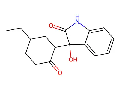 3-(5-ethyl-2-oxocyclohexyl)-3-hydroxy-1,3-dihydro-2H-indol-2-one structure