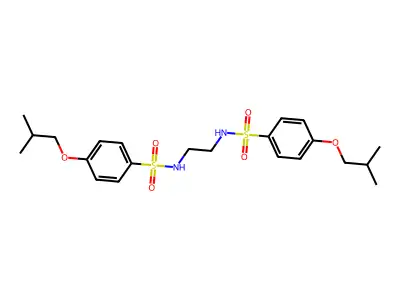 N,N'-(ethane-1,2-diyl)bis(4-isobutoxybenzenesulfonamide) structure