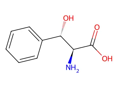 (betaR)-beta-Hydroxy-L-phenylalanine structure