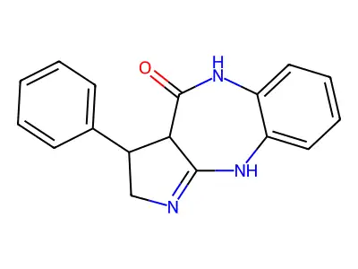 3-Phenyl-2,3,3A,10-tetrahydropyrrolo(2,3-B)(1,5)benzodiazepin-4(5H)-one structure