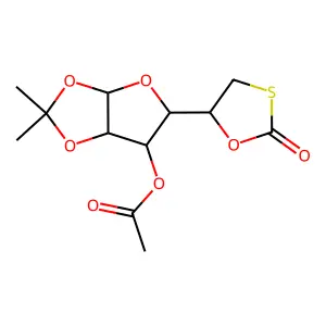 [2,2-dimethyl-5-(2-oxo-1,3-oxathiolan-5-yl)-3a,5,6,6a-tetrahydrofuro[2,3-d][1,3]dioxol-6-yl] acetate structure