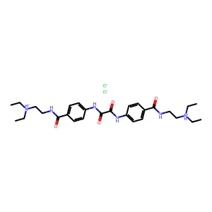 Oxamide, N,N'-bis(p-((2-(diethylamino)ethyl)carbamoyl)phenyl)-, dihydrochloride structure