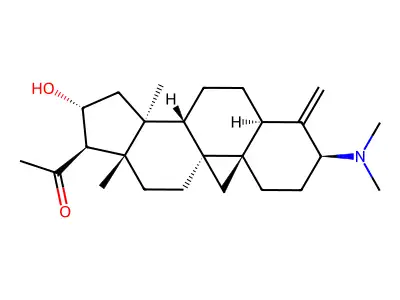 3-(Dimethylamino)-16-hydroxy-14-methyl-4-methylidene-9,19-cyclopregnan-20-one structure