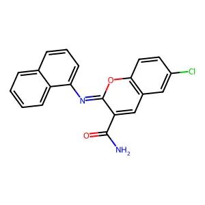 (Z)-6-chloro-2-(naphthalen-1-ylimino)-2H-chromene-3-carboxamide structure