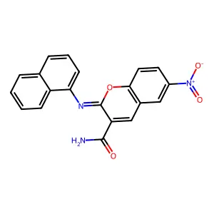 2-Naphthalen-1-ylimino-6-nitrochromene-3-carboxamide structure